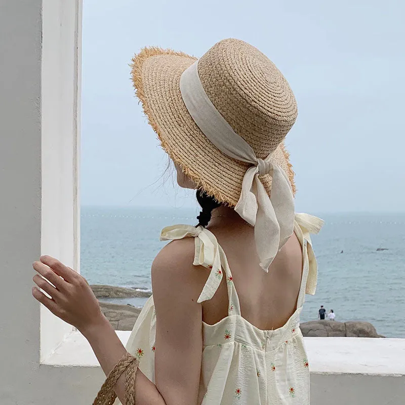 Raffia Hat Sun Visor Beach Straw Hats Women Sea Beach Leisure Hats