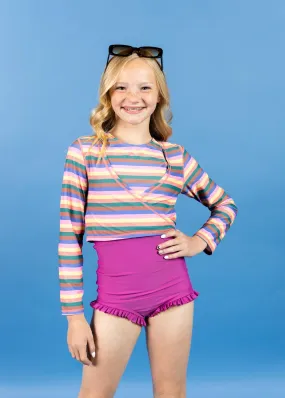 Retro Stripe | Youth Wrap Top Rashguard