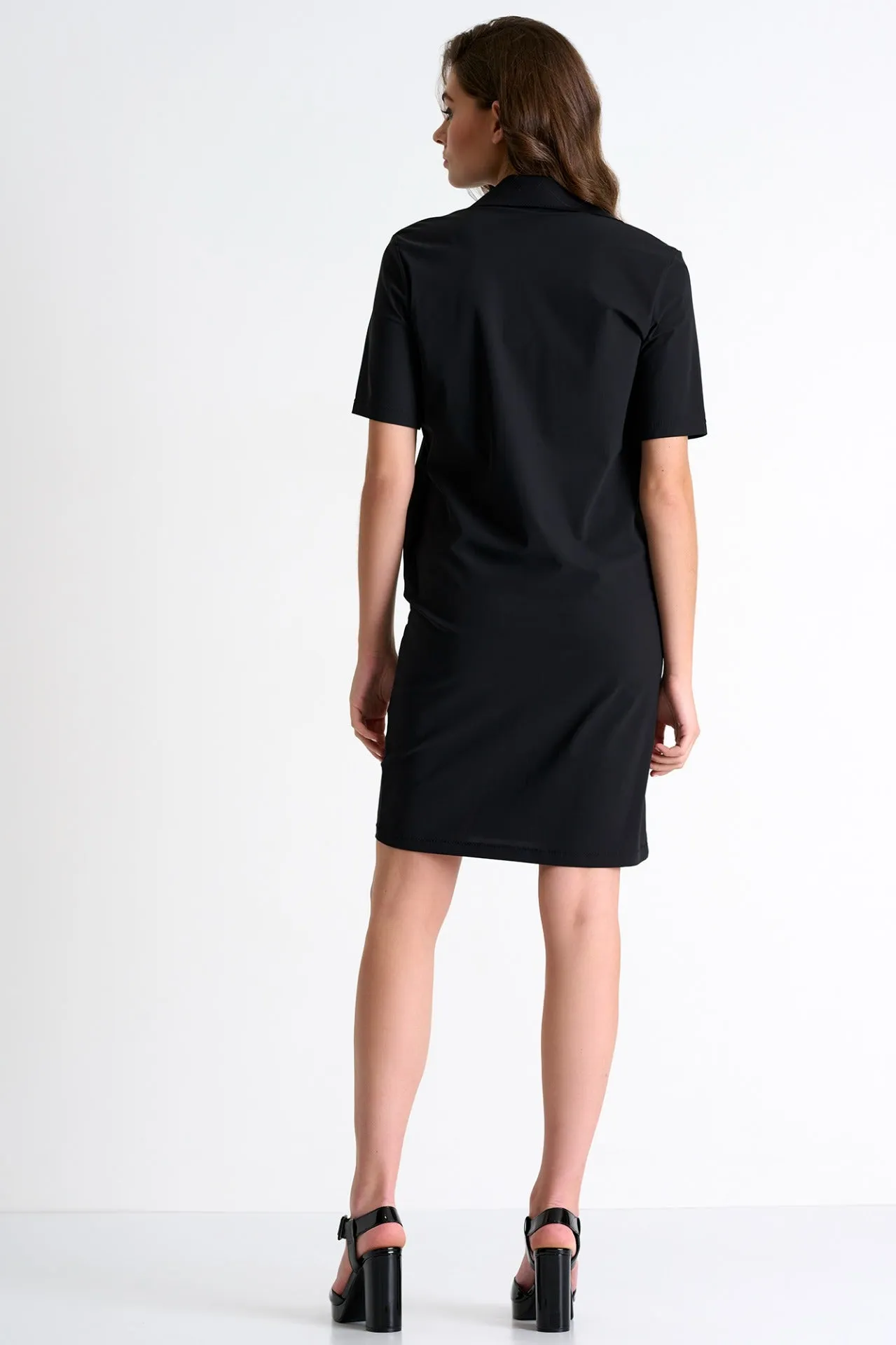 Shan Lycra Polo Dress - Caviar
