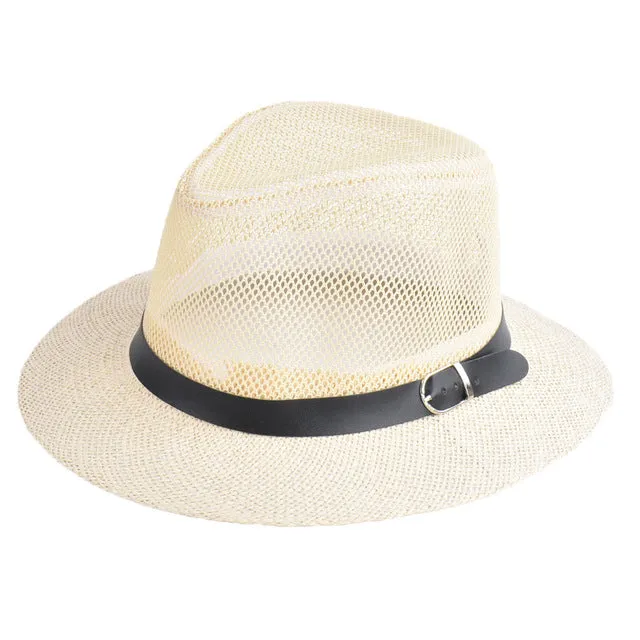 Sidiou Group Spring Summer Hats For Women Sun Cap Hollow Out Wide-Brim Fedora Hats