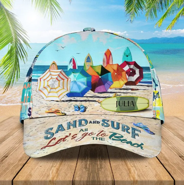 Summer Personalized Seashell Beach Turtle 3D Baseball Cap for Girl, Beach Turtle Hat for Daughter