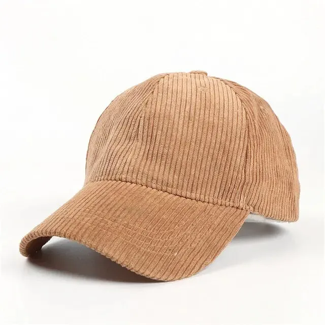 Summer Solid Corduroy Baseball Caps