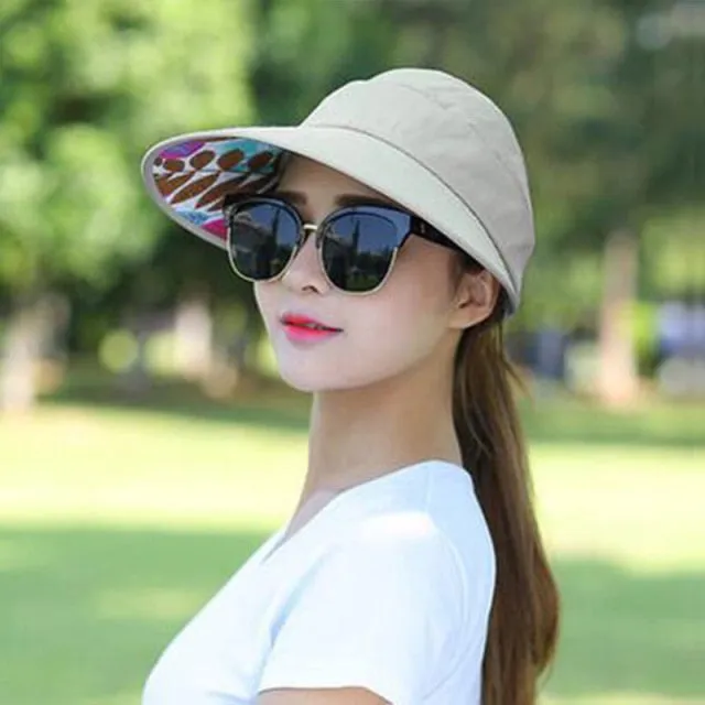 Sun Hats for Women Summer Hat Canvas Beach Hat UV Protection Cap Visors Adjustable Velcro Fishing Panama Chapeu gorra MZ008