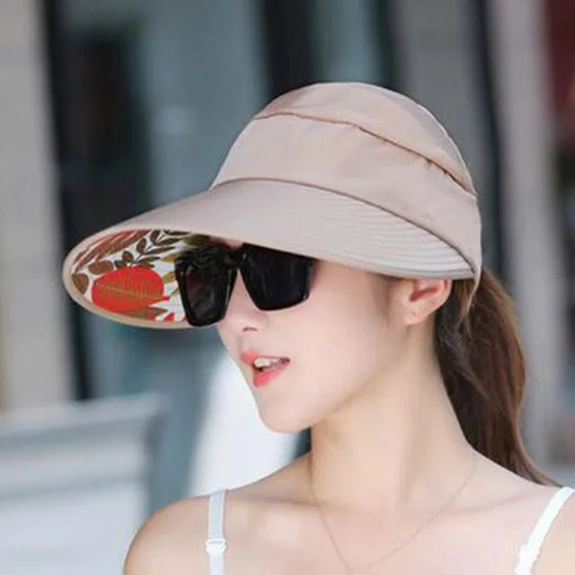 Sun Hats for Women Summer Hat Canvas Beach Hat UV Protection Cap Visors Adjustable Velcro Fishing Panama Chapeu gorra MZ008
