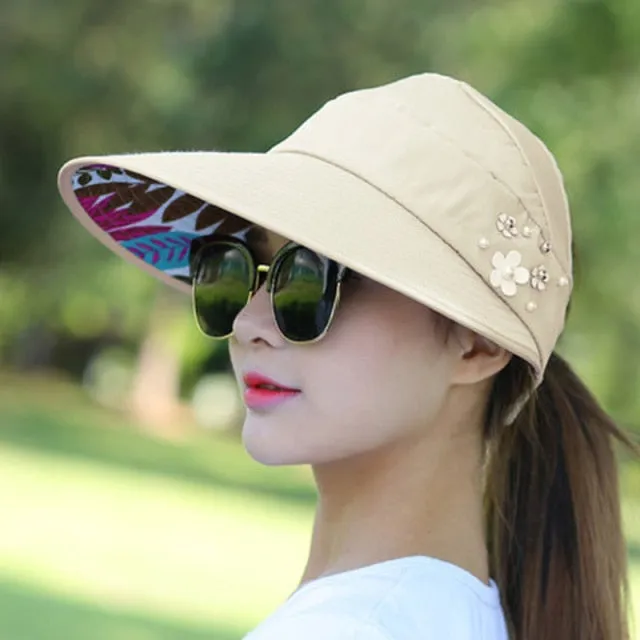Sun Hats for Women Summer Hat Canvas Beach Hat UV Protection Cap Visors Adjustable Velcro Fishing Panama Chapeu gorra MZ008