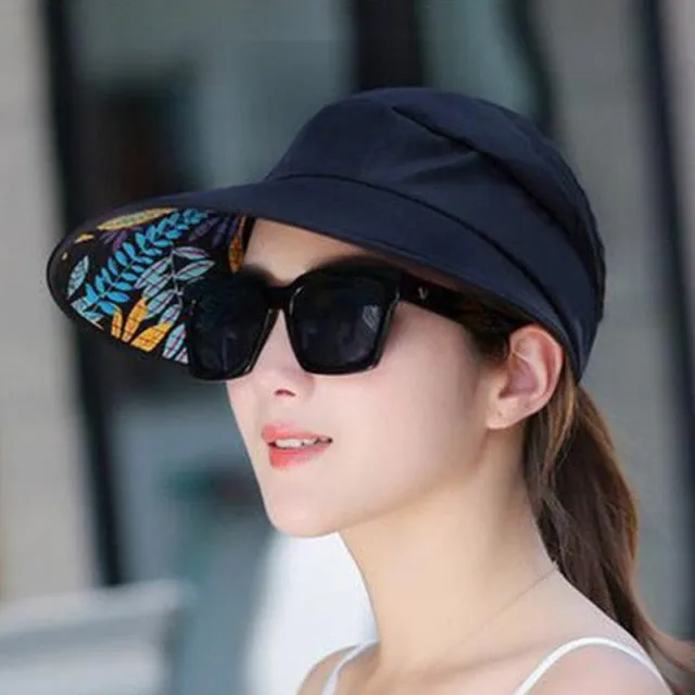 Sun Hats for Women Summer Hat Canvas Beach Hat UV Protection Cap Visors Adjustable Velcro Fishing Panama Chapeu gorra MZ008