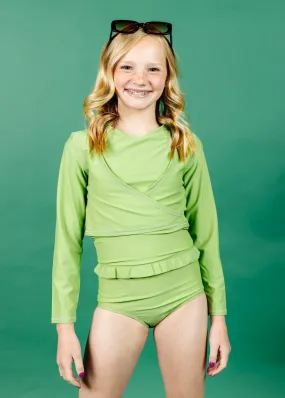 Sweet Pea Green | Youth Wrap Top Rashguard