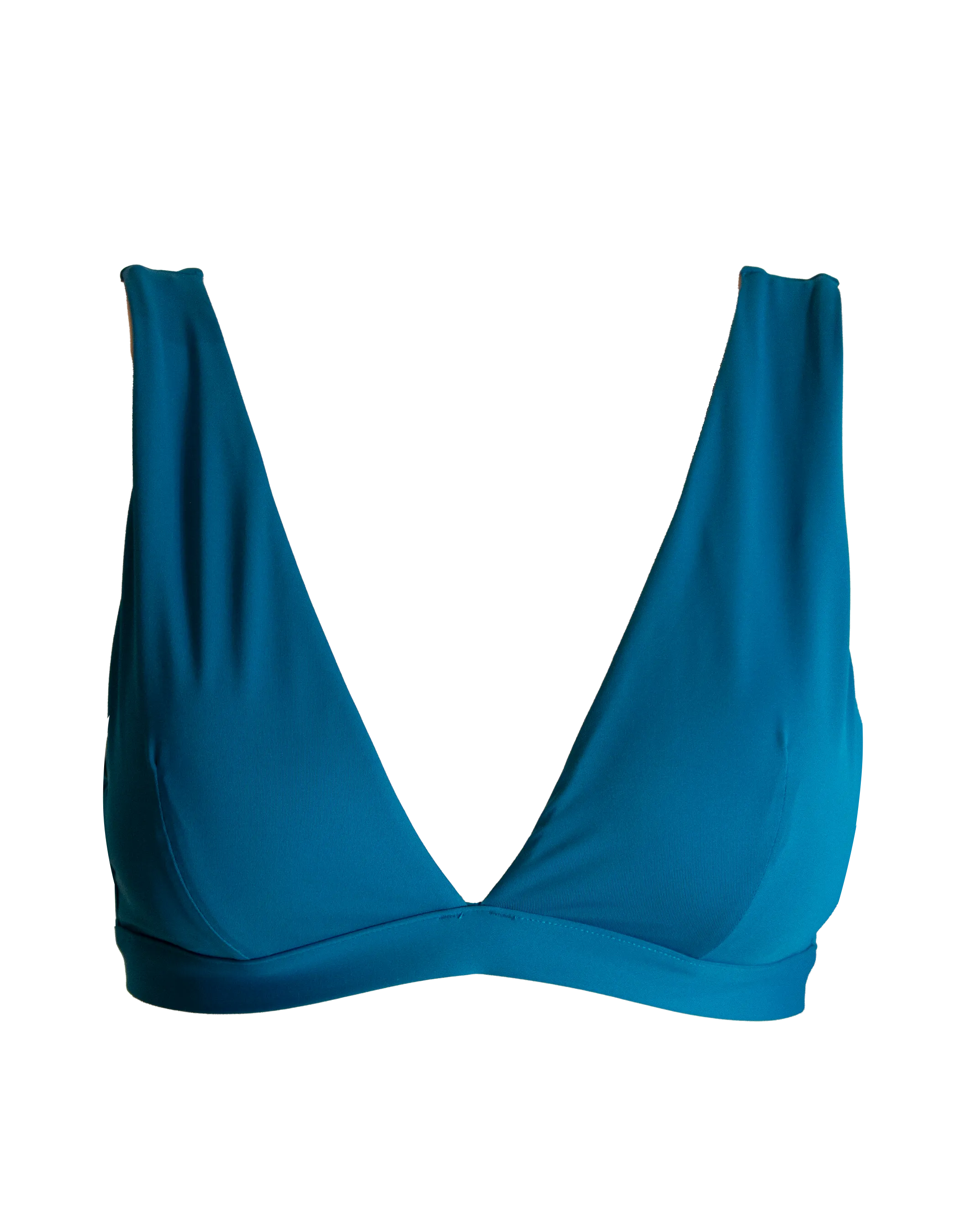 Teal Womens Plunge Bikini Top