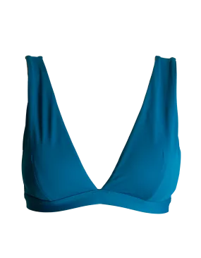 Teal Womens Plunge Bikini Top