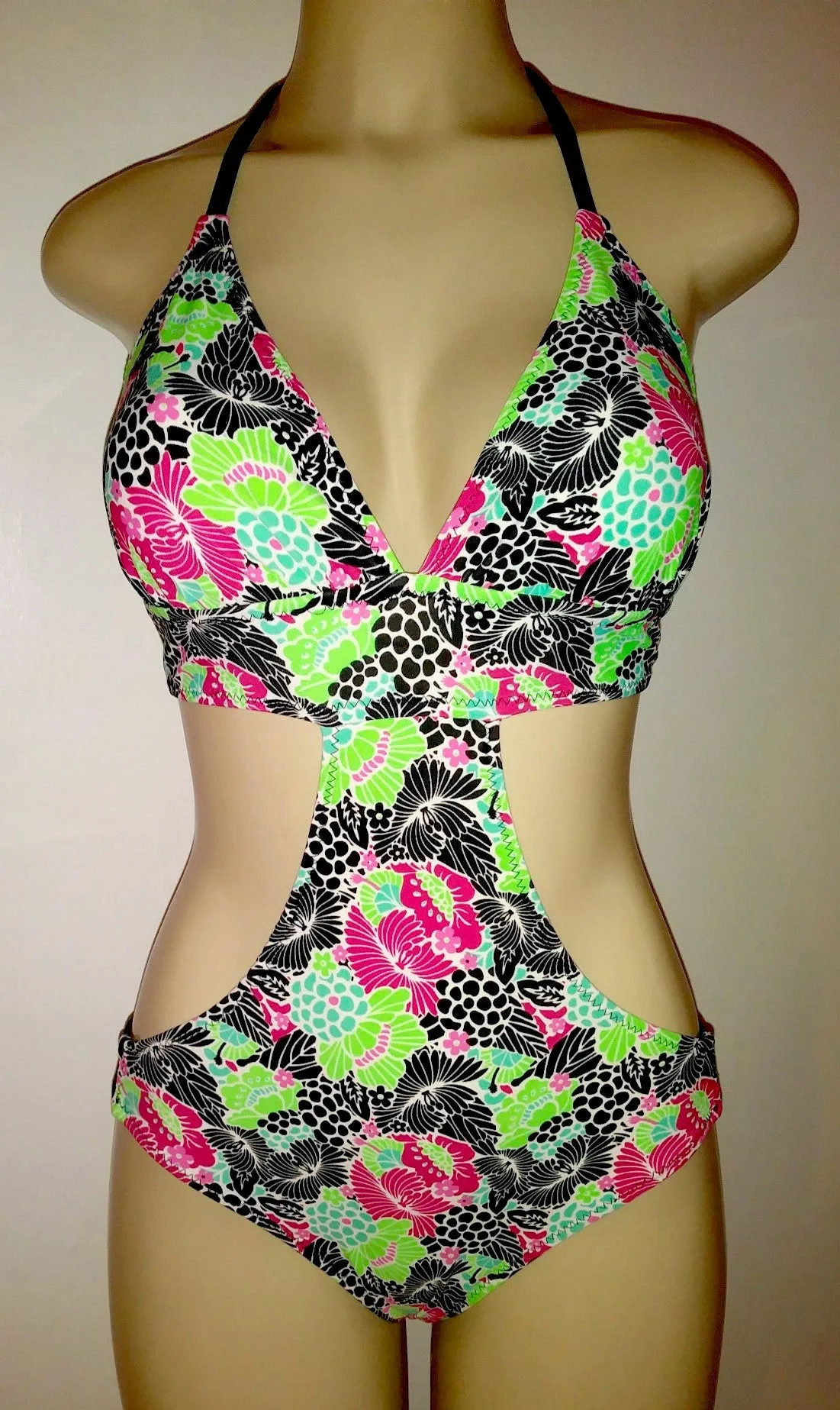 Triangle Top Rib Band Monokini Swimsuit