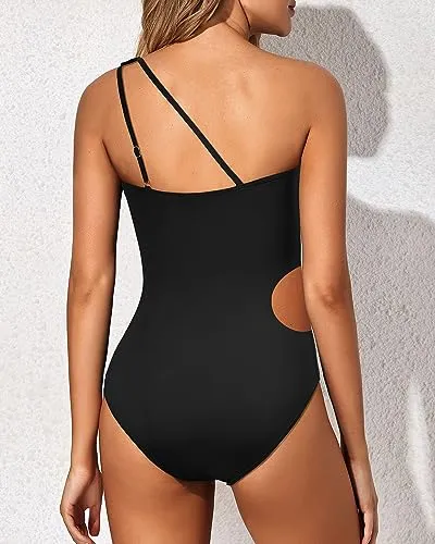 Tummy Control Swimsuit Keyhole One Piece Swimwear