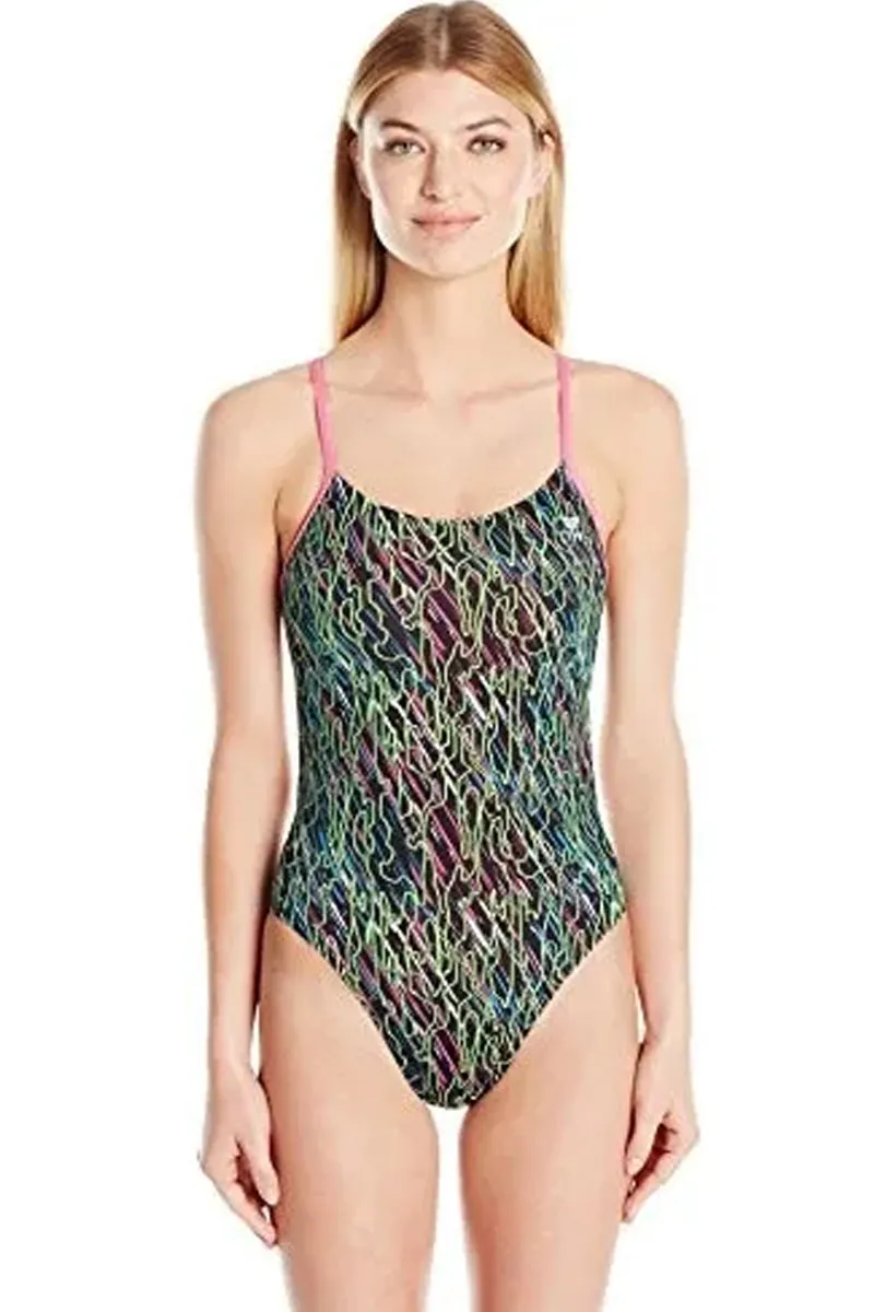 TYR - Electro Cutoutfit Ladies Swimsuit - Black/Multi