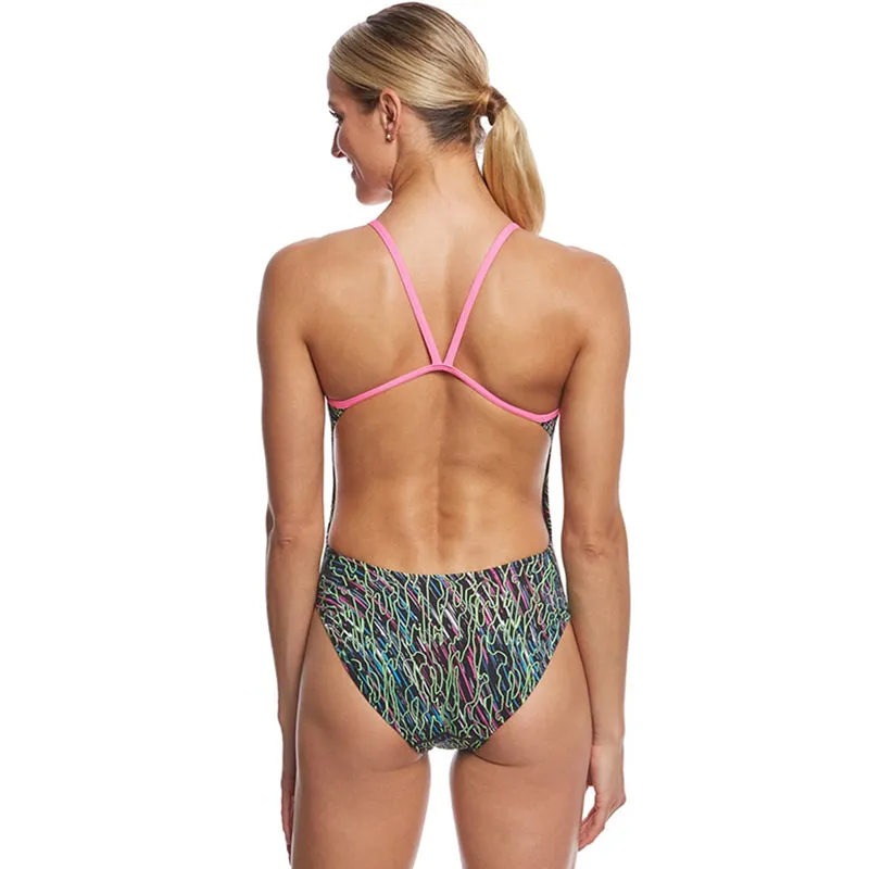 TYR - Electro Cutoutfit Ladies Swimsuit - Black/Multi