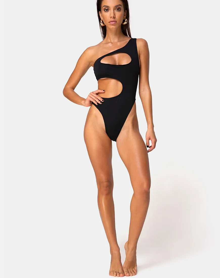 Velora Swimsuit in Matte Black