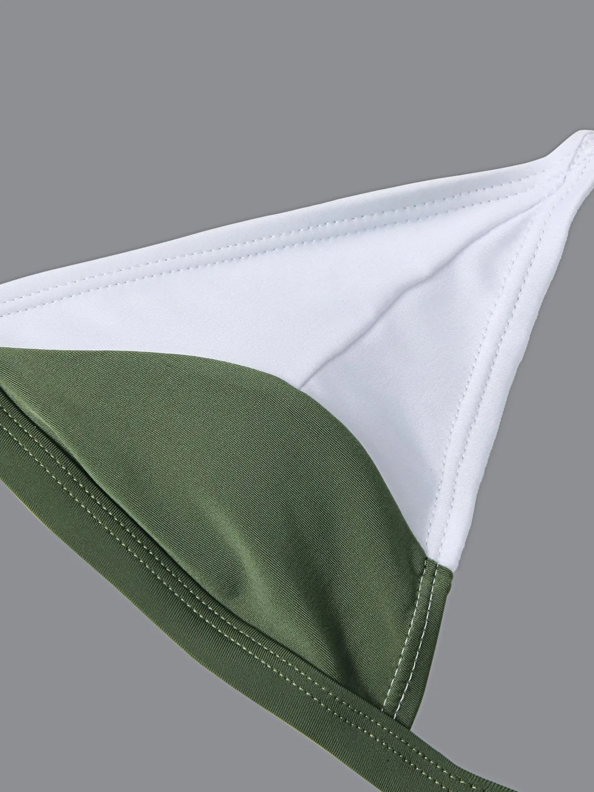 Wholesale Khaki V-Neck Sleeveless Two Piece Bikinis