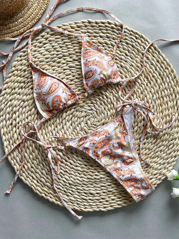 Women's Fashion Sexy Bikini Printed Lace-Up Bikini