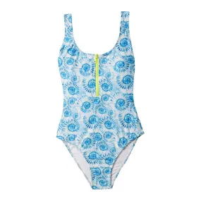 WOMEN'S ONE PIECE ZIPPER SEASHELLS