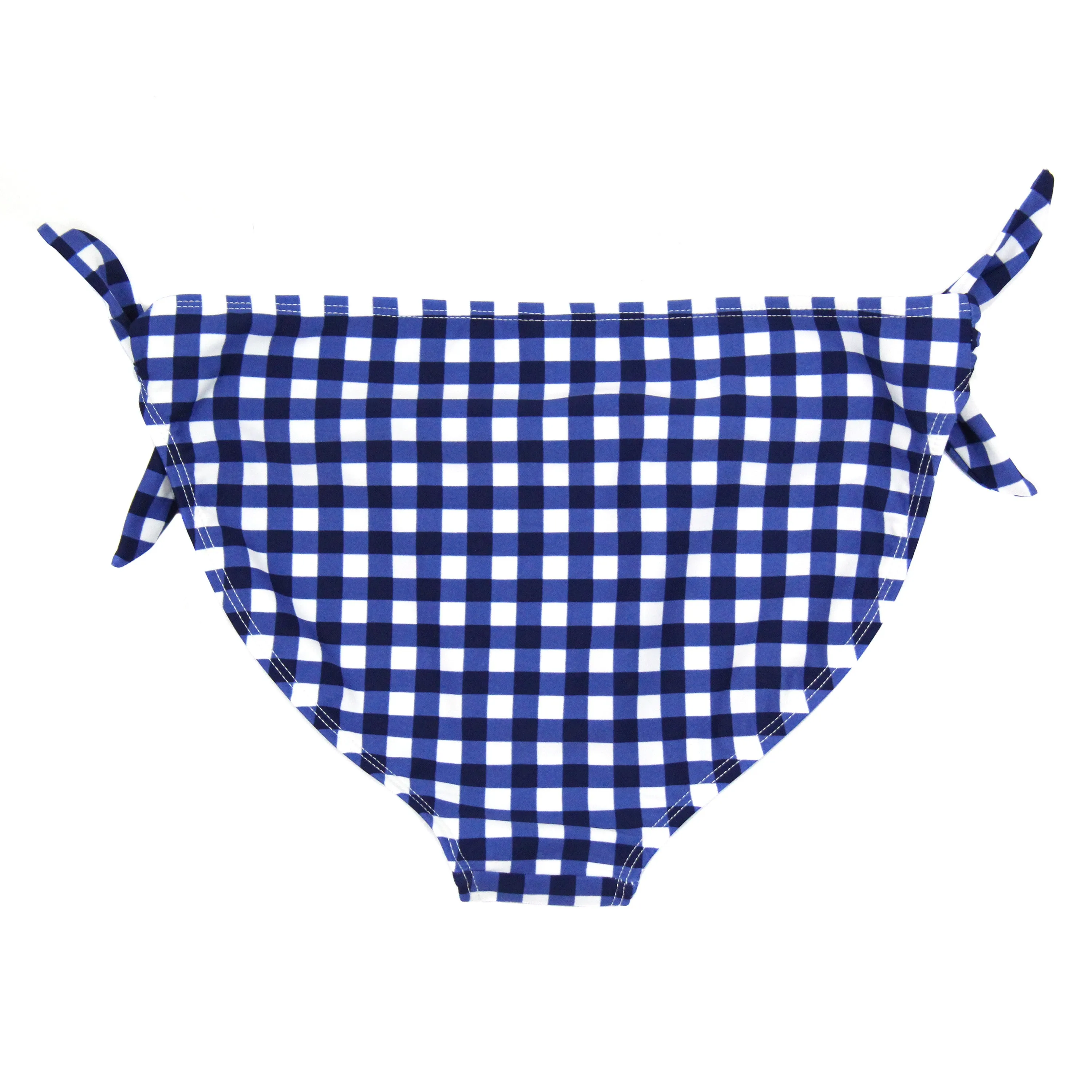 Women's Tie Bikini Bottom - "Navy Gingham"