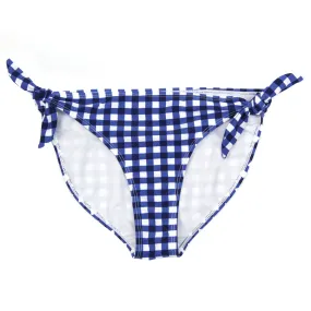 Women's Tie Bikini Bottom - "Navy Gingham"